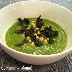 Go Running, Mama!: Kale Cauliflower Soup with Pine Nuts