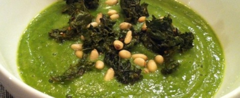 Go Running, Mama!: Kale Cauliflower Soup with Pine Nuts