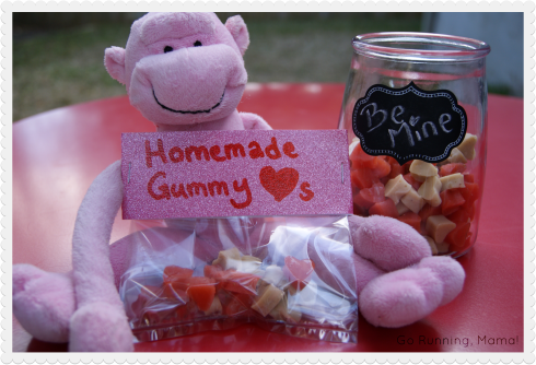 Homemade Gummy Hearts- sugar free and packed with fresh fruit from Go Running, Mama!