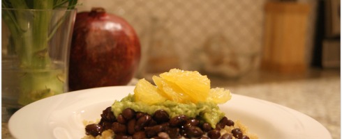 Quinoa Bowl with Black Beans, Grapefruit, Avocado and Kefir- Go Running, Mama!
