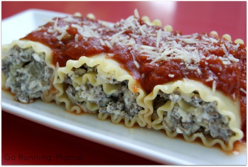 #BetterGoodThings: Marathon Lasagna Rolls- a healthier and easier lasagna with bison and cottage cheese